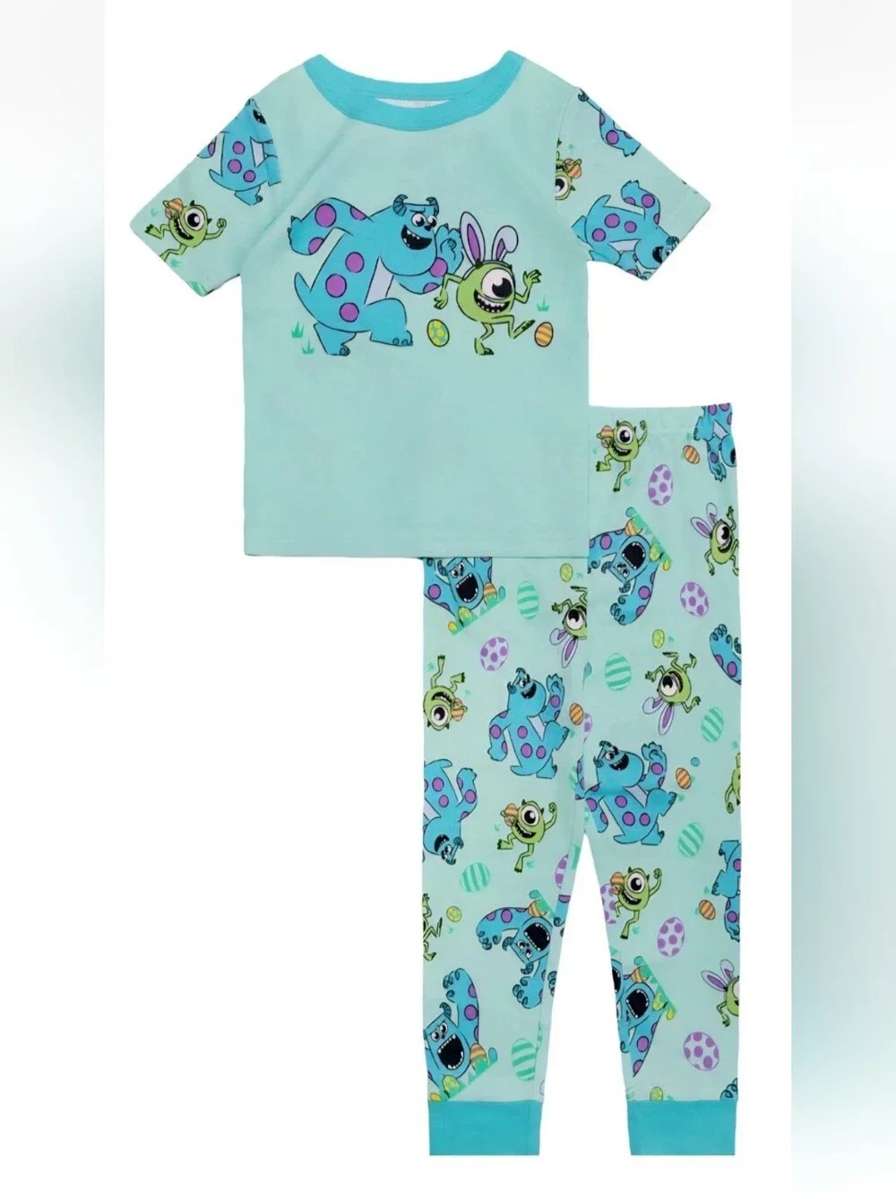 Disney Monsters, Inc. Sulley Mike Wazowski Easter Pajama Set